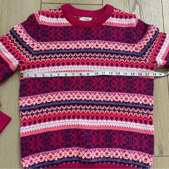 J Crew New Women Cotton Allover Fair Isle Crewneck Pullover Sweater NWT - Picture 9 of 14